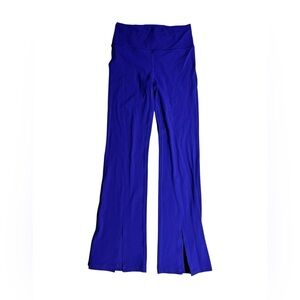 Athleta ELATION ULTRA HIGH RISE SPLIT FLARE PANT Purple Blue Size Medium